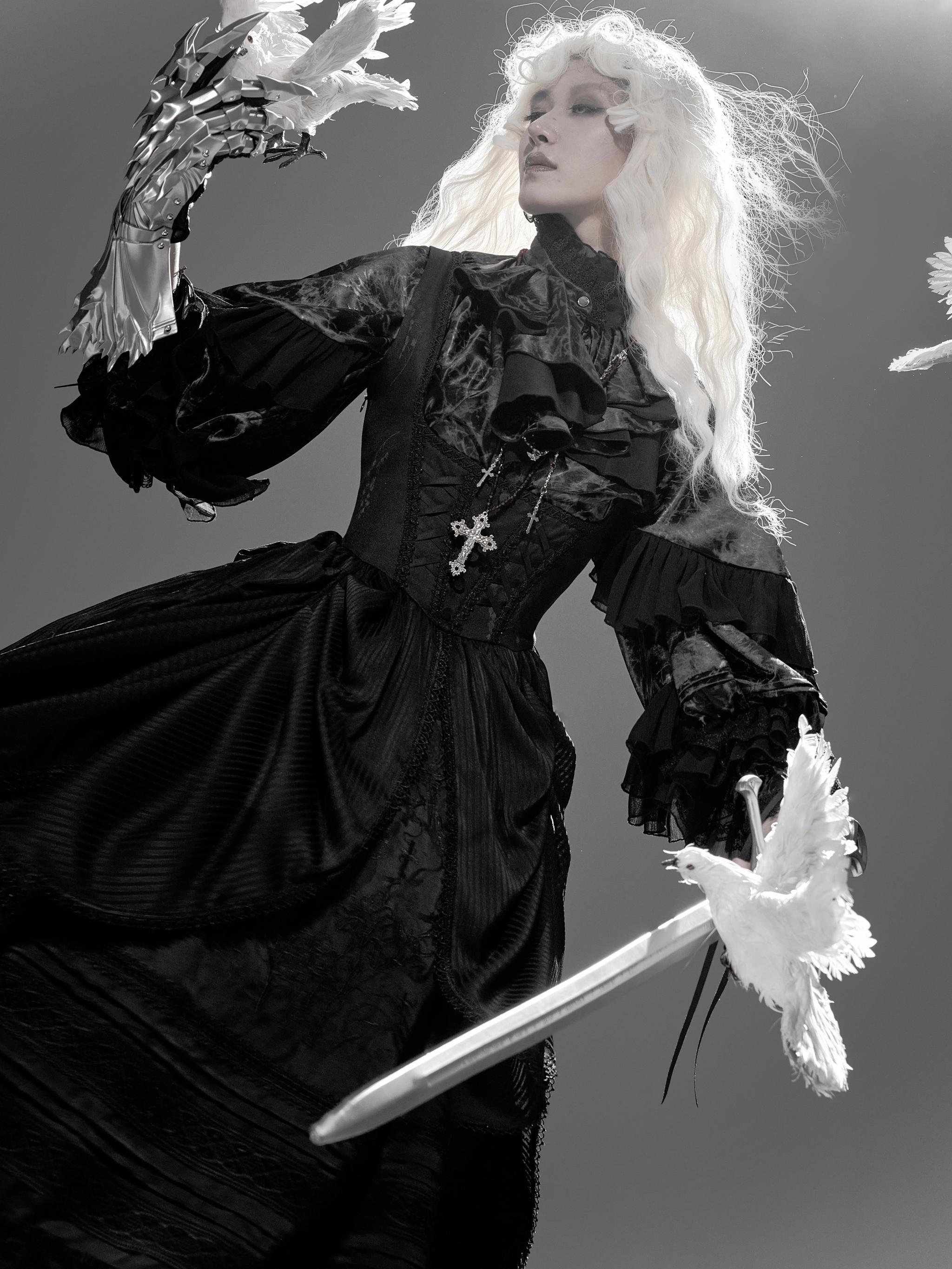 Dragon Bone Cemetery - Gothic Lolita Batwing Sleeves Blouse