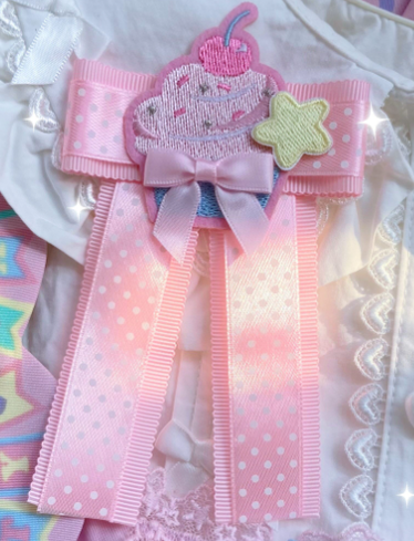 Bear Doll~1000SE~Lolita Sweet Corsage Hair Clip Pin Accessories pink cake  