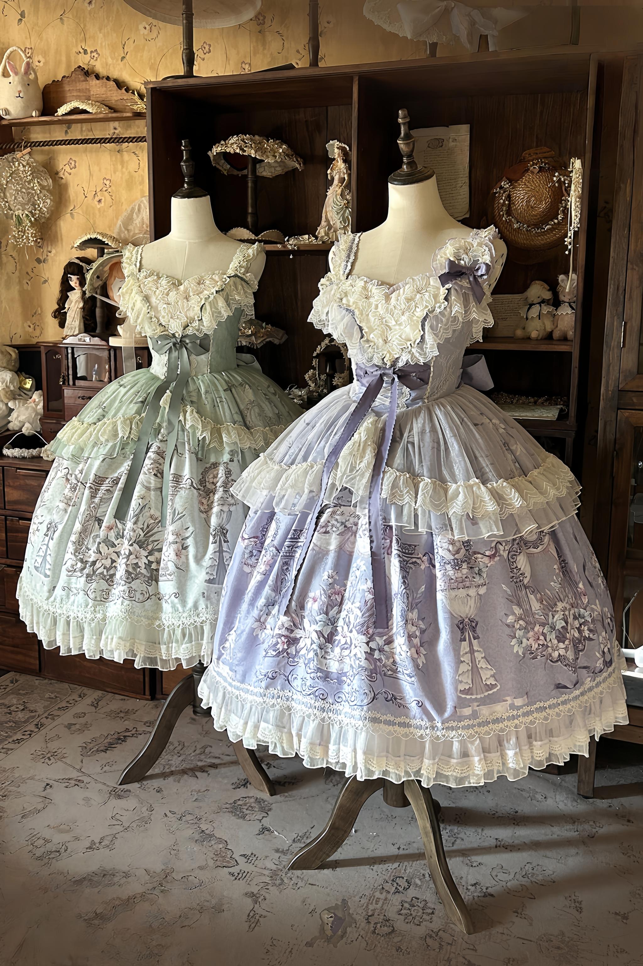 Lily Maiden - Classic Lolita JSK Dress, Lily Embroidery