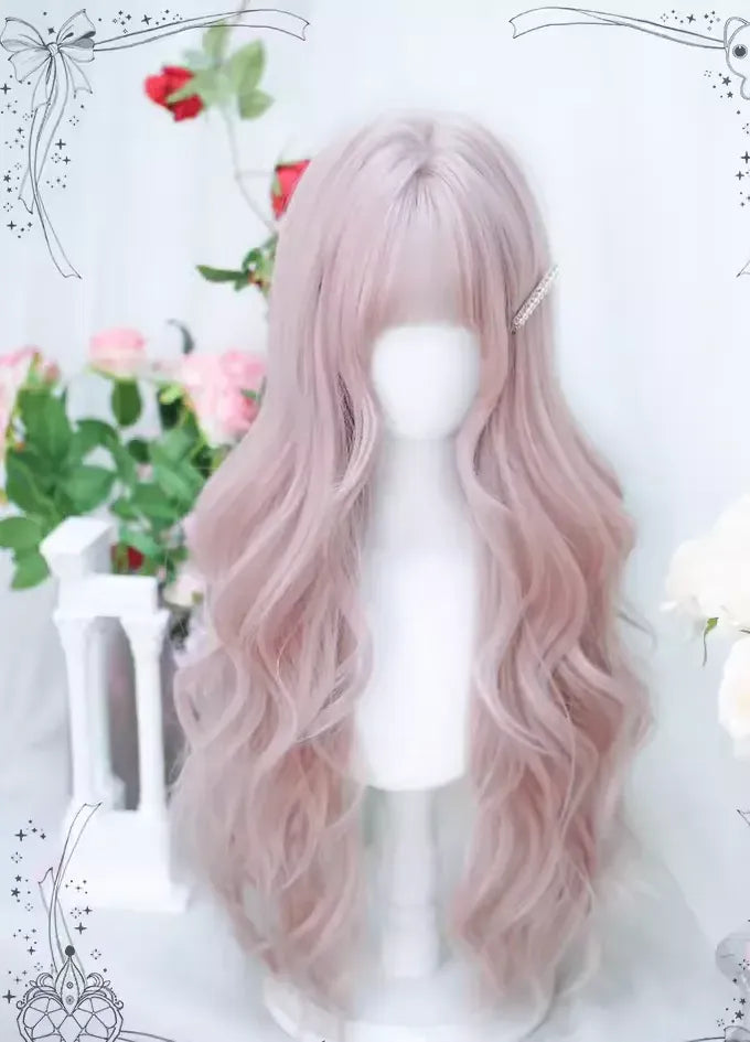 Dalao Home~Wen Wen~Natural Pink Lolita Wigs Long Curly Hair   