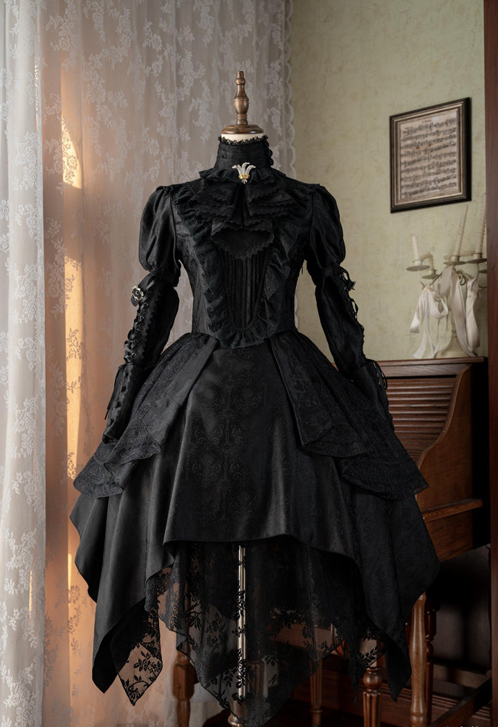 Vault Design~Military Lolita OP Knight Style Lolita Dress Black OP Only (XXS)