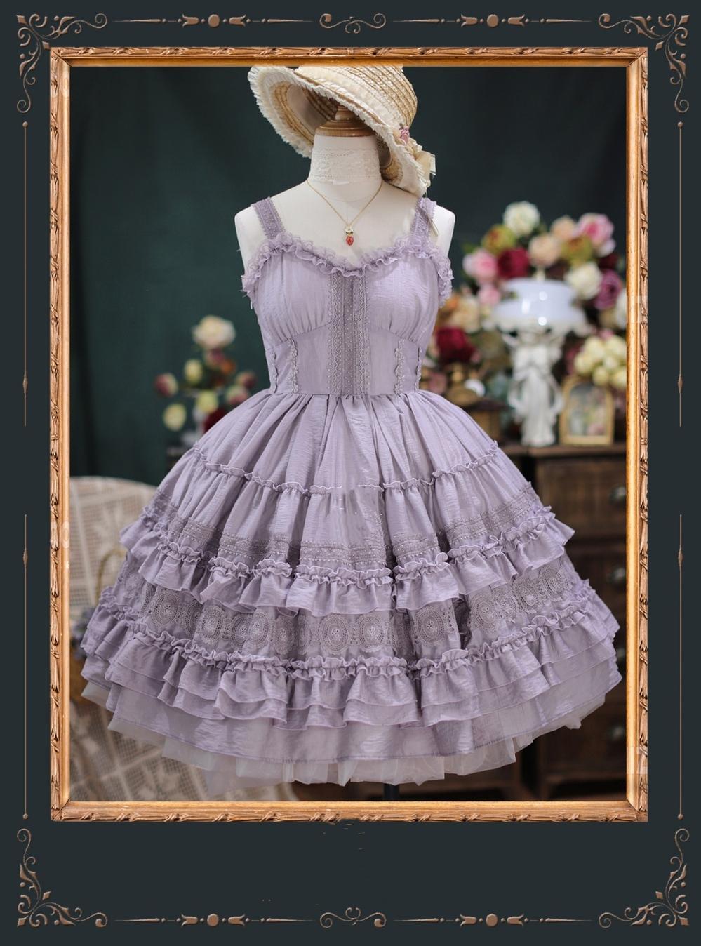 Tiny garden - Dream Bouquet - Elegant French Vintage Lolita JSK One Size lavender purple