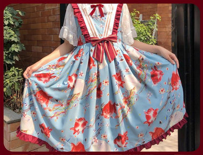 (BFM)Southern Cross~Fishball Type 2 Fly Sleeve JSK Print Lolita Dress   