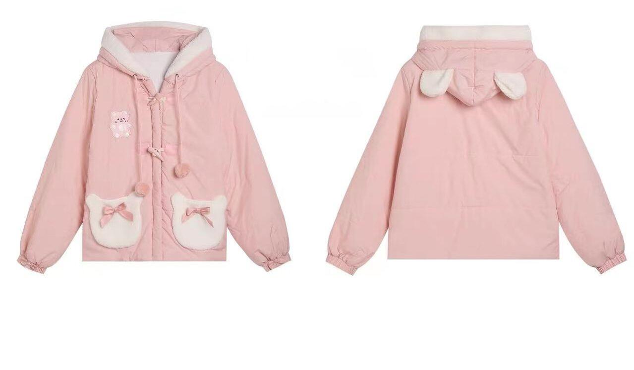 Sissy the shepherd~Bear Pupu~Winter Lolita Padded Coat Cute Pink Lolita coat   
