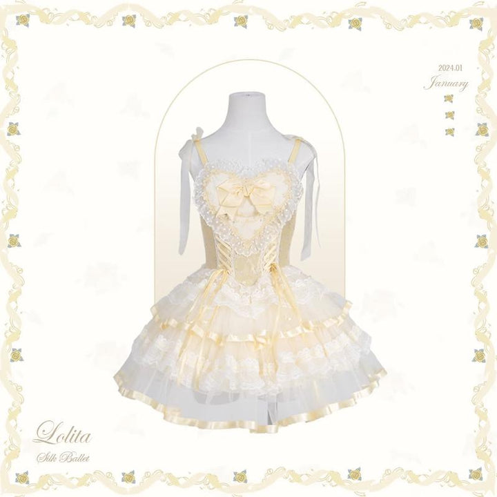 Mademoiselle Pearl~Silk Ballet~Wedding Lolita JSK Dress Princess Ballet Dress   