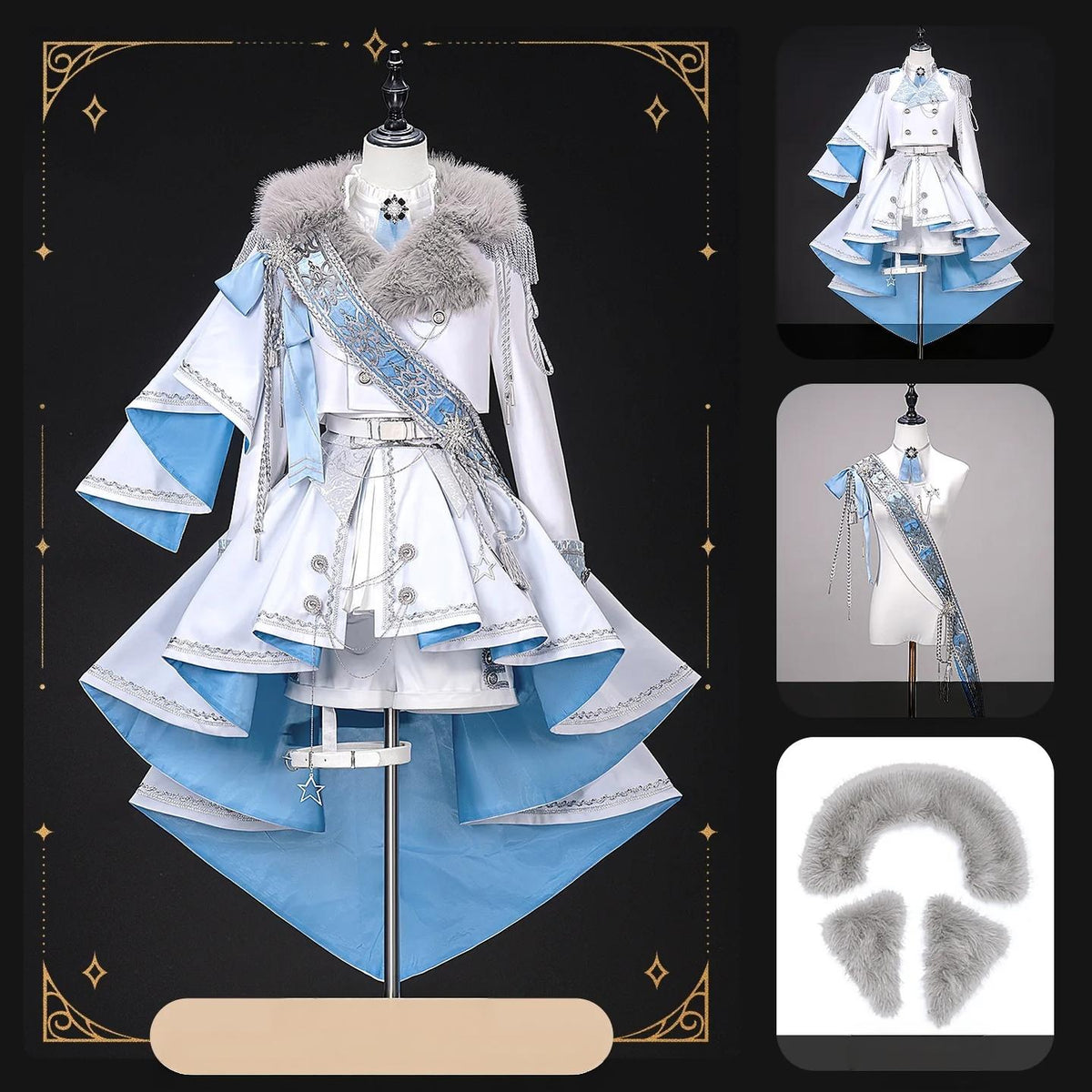 Canticle of Rites - Military Ouji Lolita Jacket & Shorts Set, Detachable Train (2XL L M S XL / Pre-order) 46053:873852