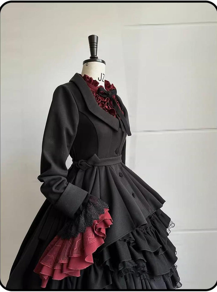 Susin Lolita~Moonlit Rose~Gothic Lolita OP Dress Winter Wool Lolita Overcoat   