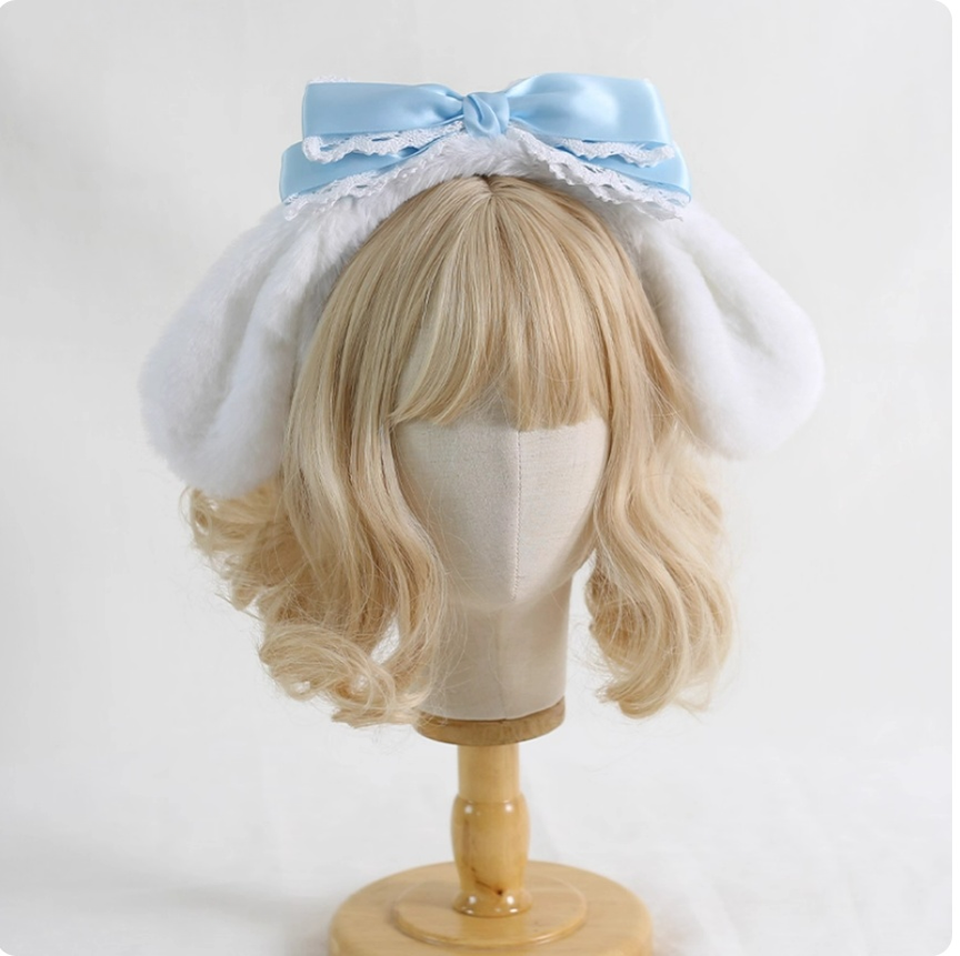 Kawaii Lolita Cinnamoroll Plush Handmade Hairband Light blue