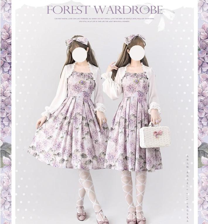 Forest Wardrobe~Forest Basket 3.0~Vintage Lolita JSK Dress Summer Thin Dress   