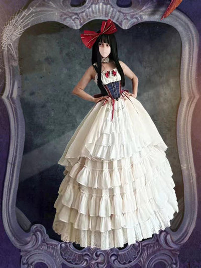 (BFM)Teddy Bear~Wedding Lolita Petticoat Princess Underwear Extended Base Skirt S-M 115CM Ivory 