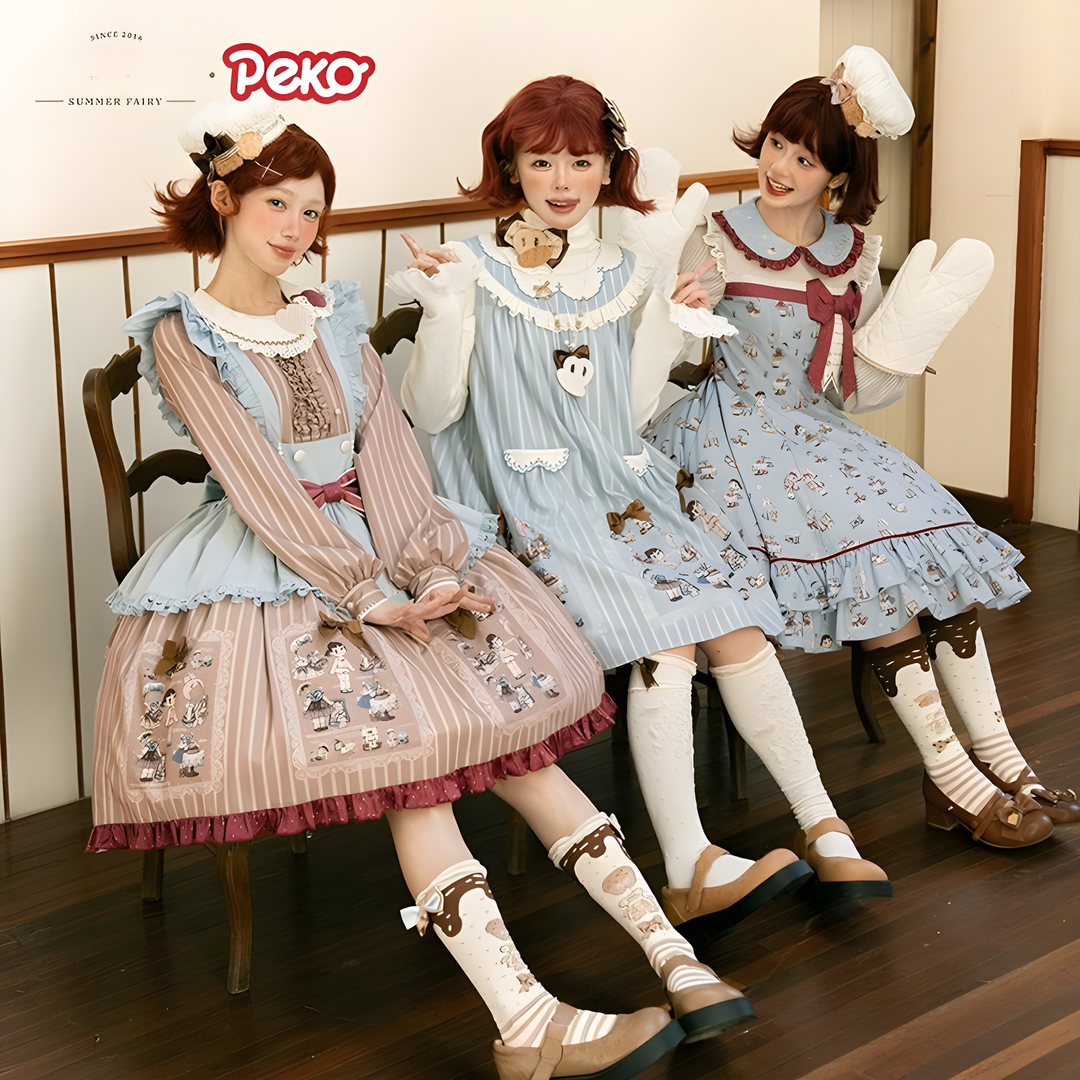 Summer Fairy~IP Collab Kawaii Lolita OP Dress Printed Pattern JSK 40554:671822