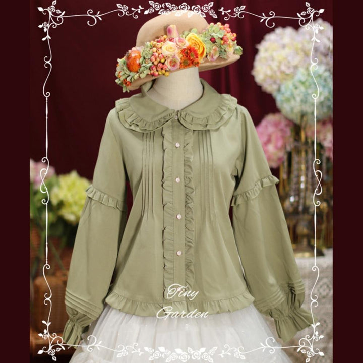 Tiny garden~Cute Lolita Blouse Long Sleeve Lolita Shirt   