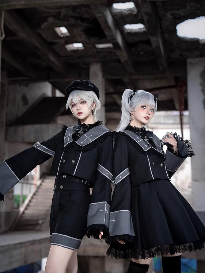 CastleToo~Rules of the Otherworld~Gothic Ouji Lolita Shorts Set with Embroidery Jacket