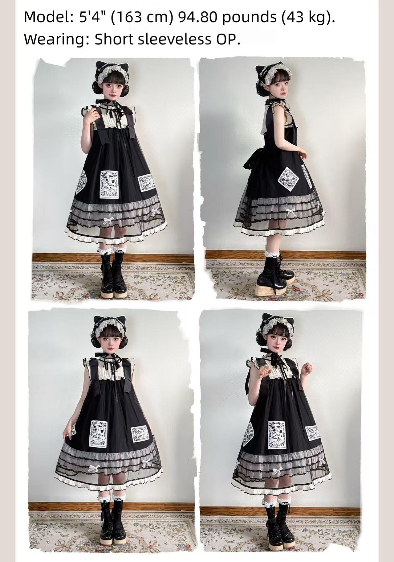 MEEKWIND - My Little Kitten - Doll-Like Lolita OP, Detachable Waist Ties 44223:799422