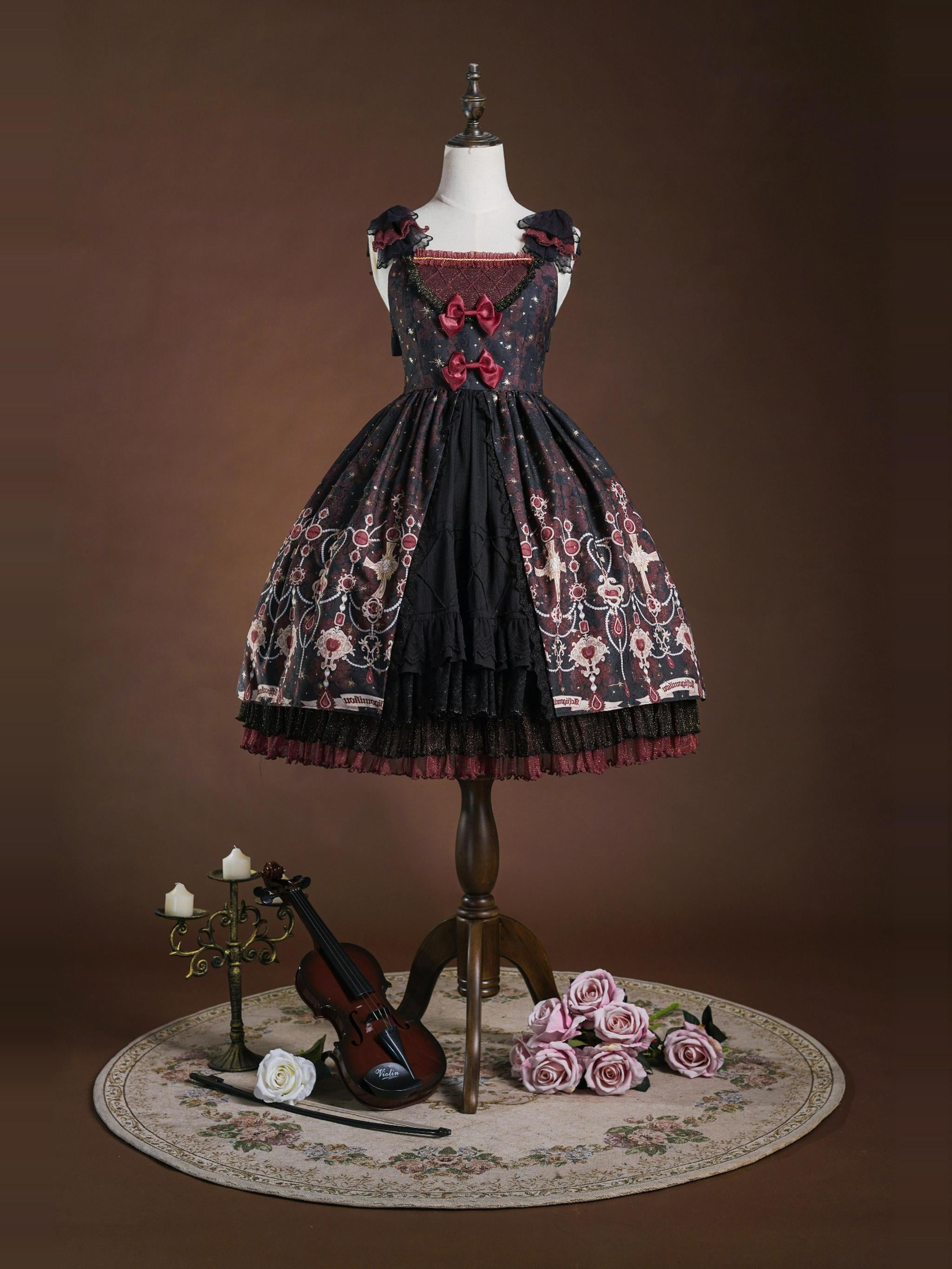 Strawberry Witch~Classic Lolita JSK Suit Gold Foil Stamping Lolita Dress (2XL 3XL L-XL S-M) 41218:687786