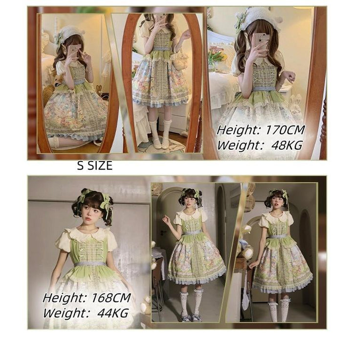 Strawberry Fantasia~Spring In The Air~Sweet Lolita JSK Green Lolita Dress   