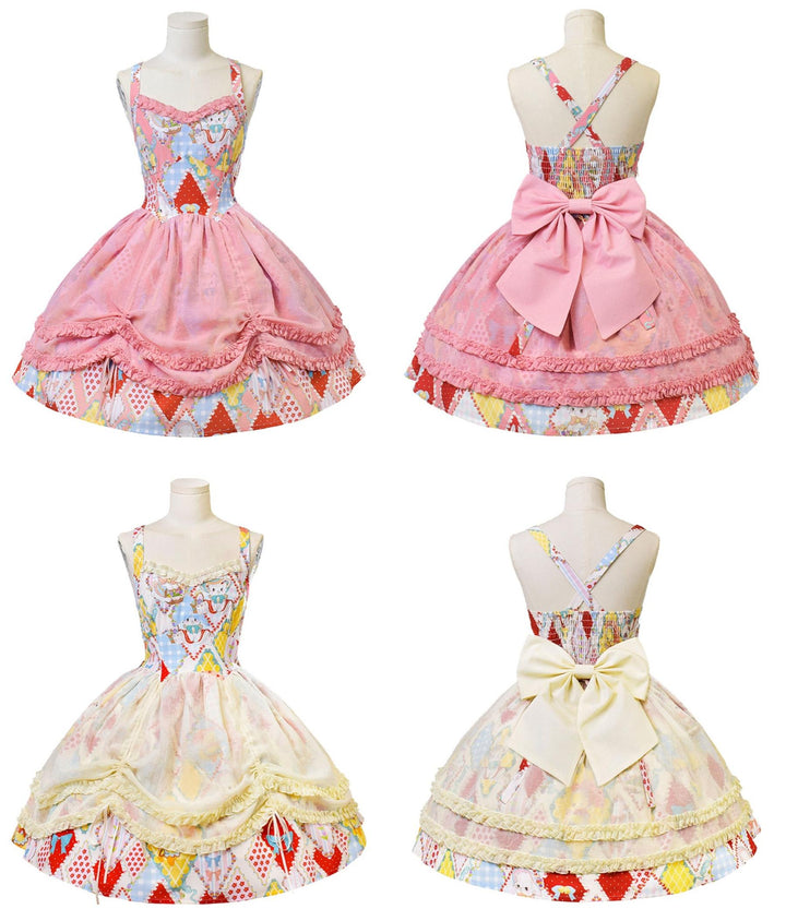 Southern Cross~Showa Kaleidoscope~Sweet Lolita OP SK and JSK with Rabbit Print 42127:727848