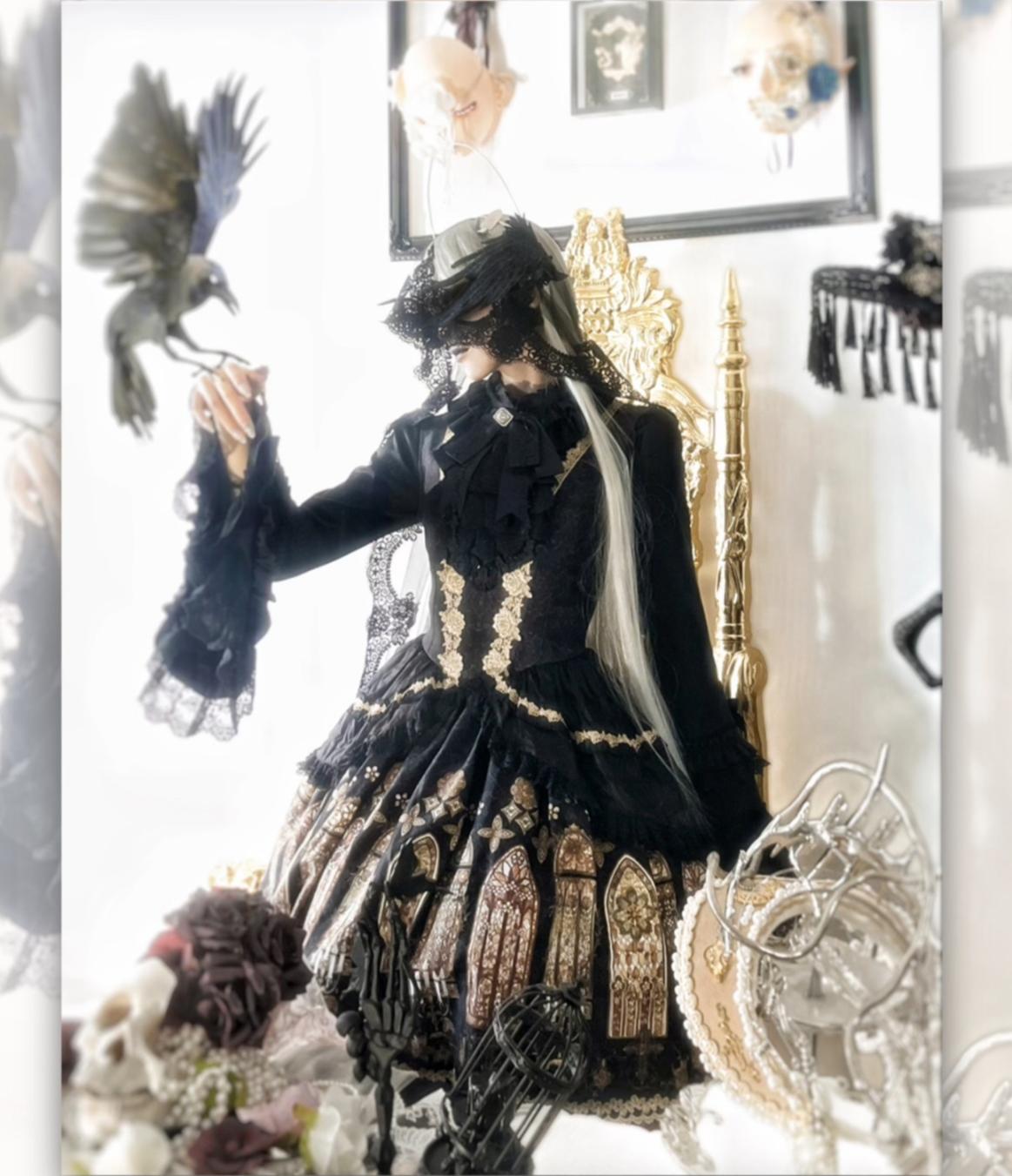 Gothic Lolita JSK Dress & Blouse Set, Stained Glass Print 45793:862629