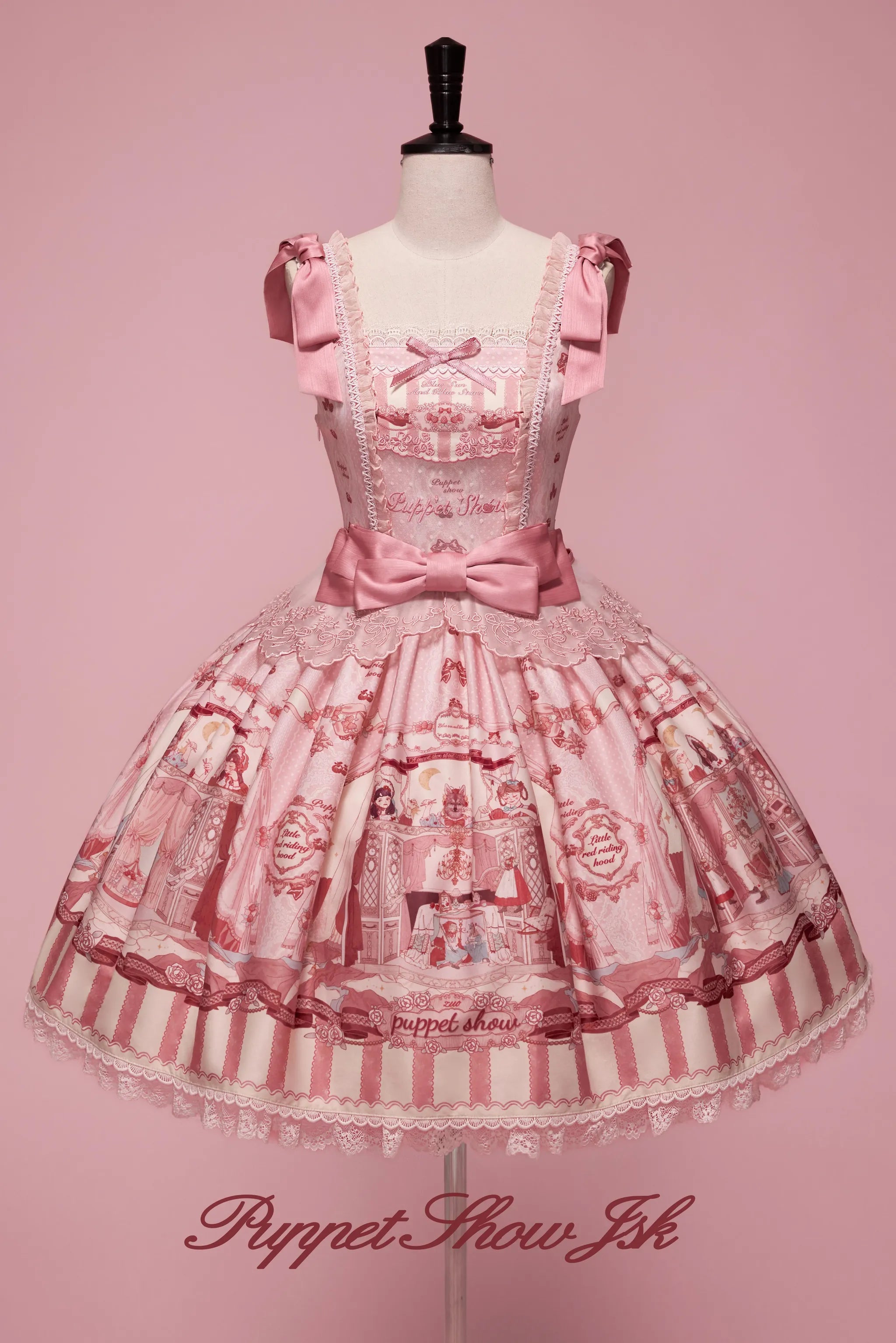 Puppet Show - Doll-like Lolita Embroidered Collar JSK, Puppet Show Print (2XL L M S XL) 45823:864720