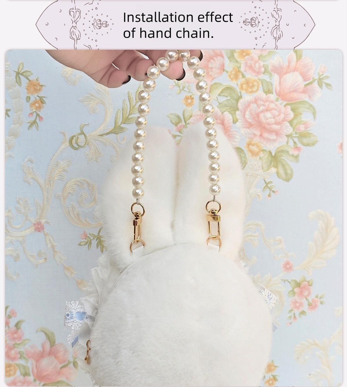 Bear Star - Posable Plush Bunny Lolita Bag, Detachable Pearl Chains