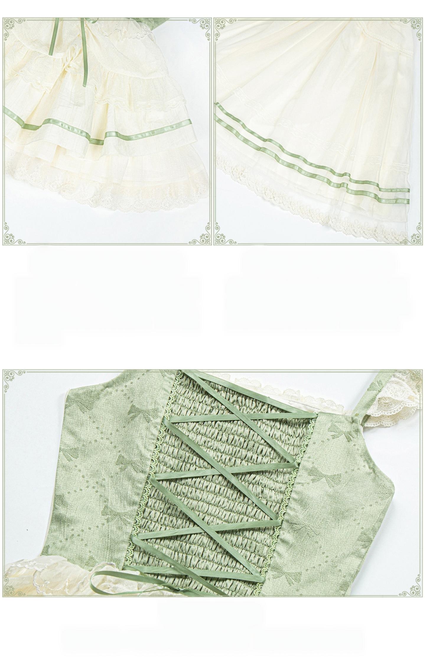 Unfailing - Classic Lolita Bow Jacquard Corset JSK Dress 45632:856706