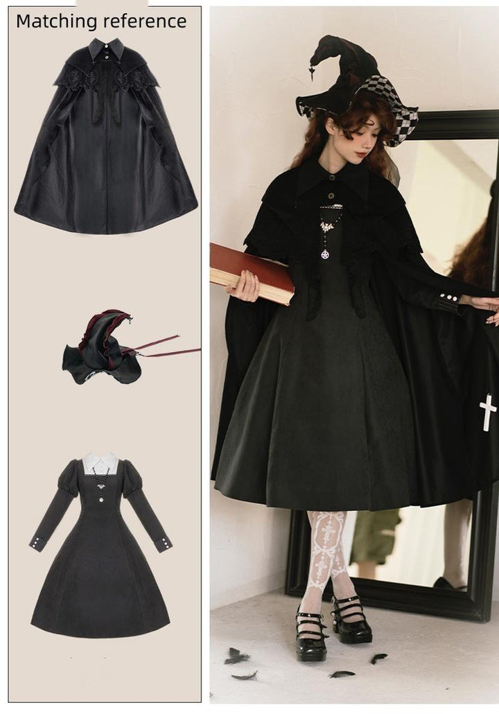 (BFM)With Puji~Gothic Lolita Cape Set~Pilgrim Detachable Cloak 33164:409888