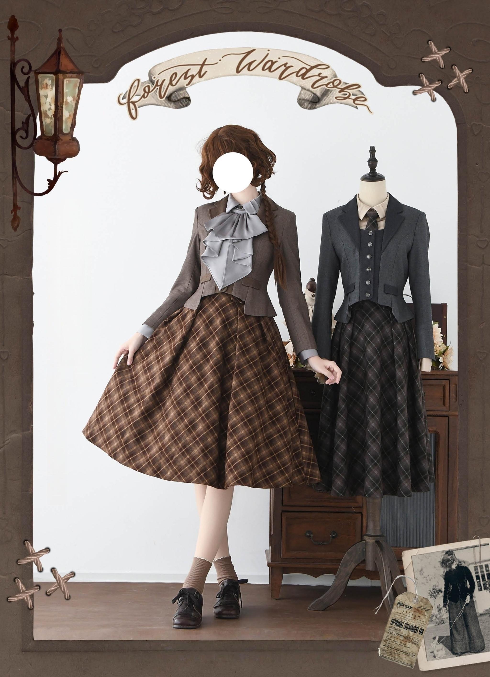 Forest Wardrobe - Forest Dew - Elegant Lolita Slim Fit Shirt, Detachable Jabot 44189:798261