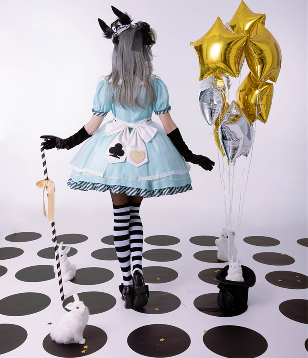 Confession Balloon~Alice in Wonderland~IP Collab Sweet Lolita OP Dress and KC