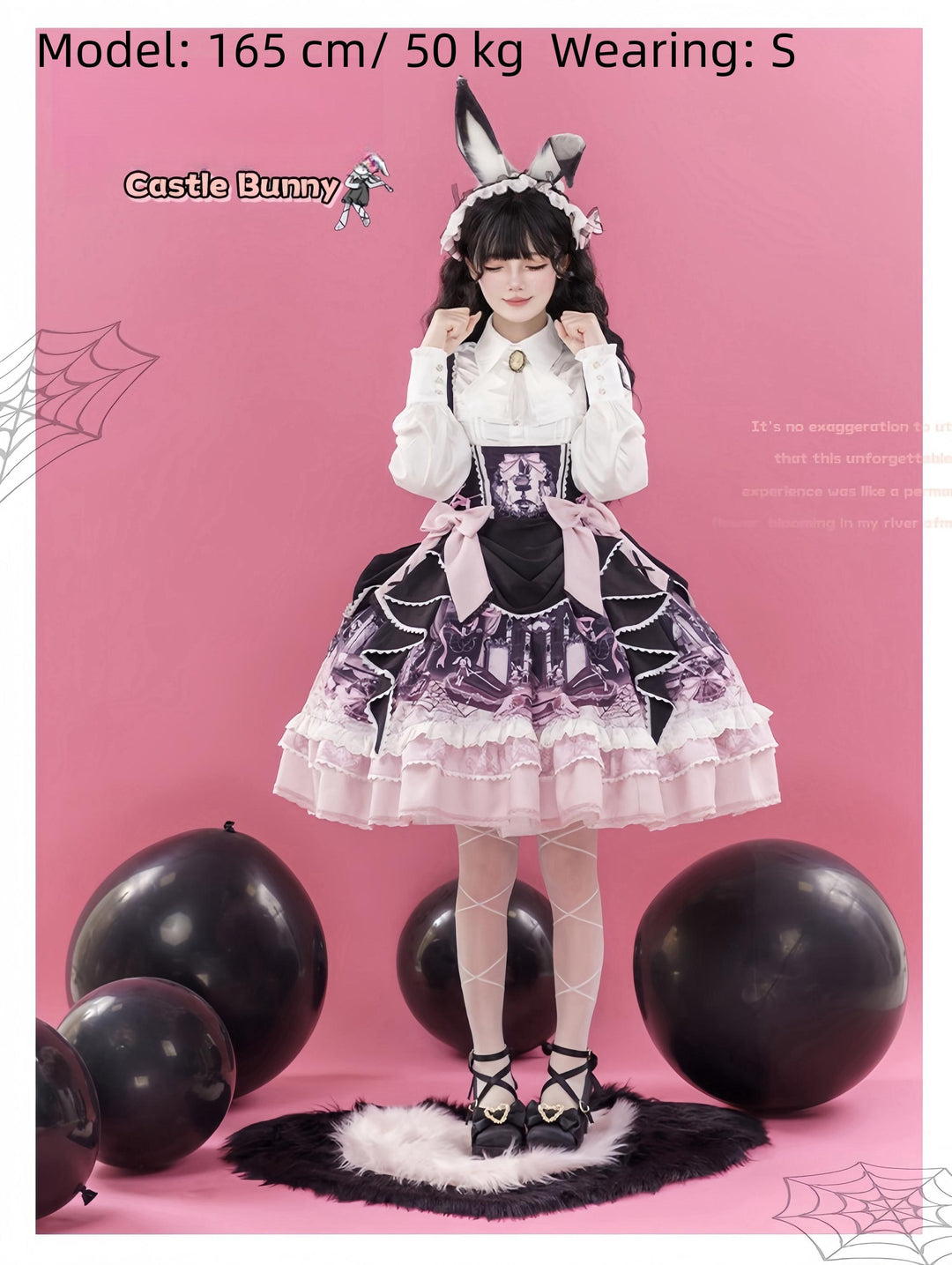 Honey Machine~Castle Bunny~Sweet Lolita Bust-Supporting JSK Doll Dress with Headband