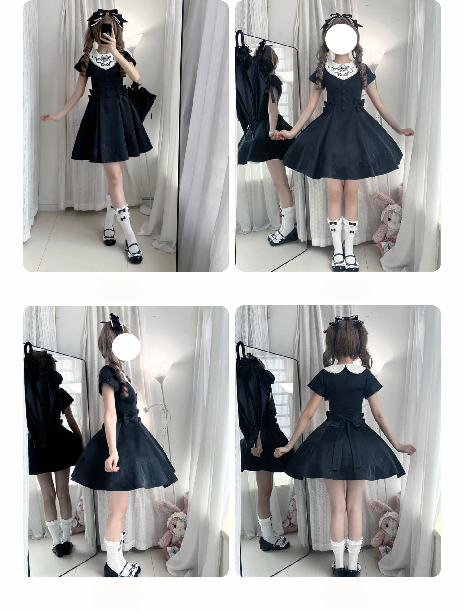 Silent Dinner - Gothic Lolita Six-Panel OP Dress with Cutlery Embroidery 45669:857856