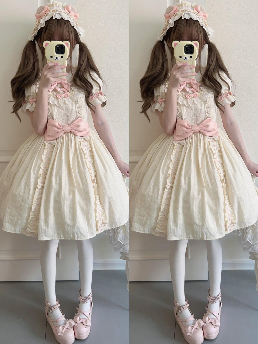 Seventeen Girls~Vintage Sweet Bear~Sweet Lolita OP Fullset Lolita Headdress