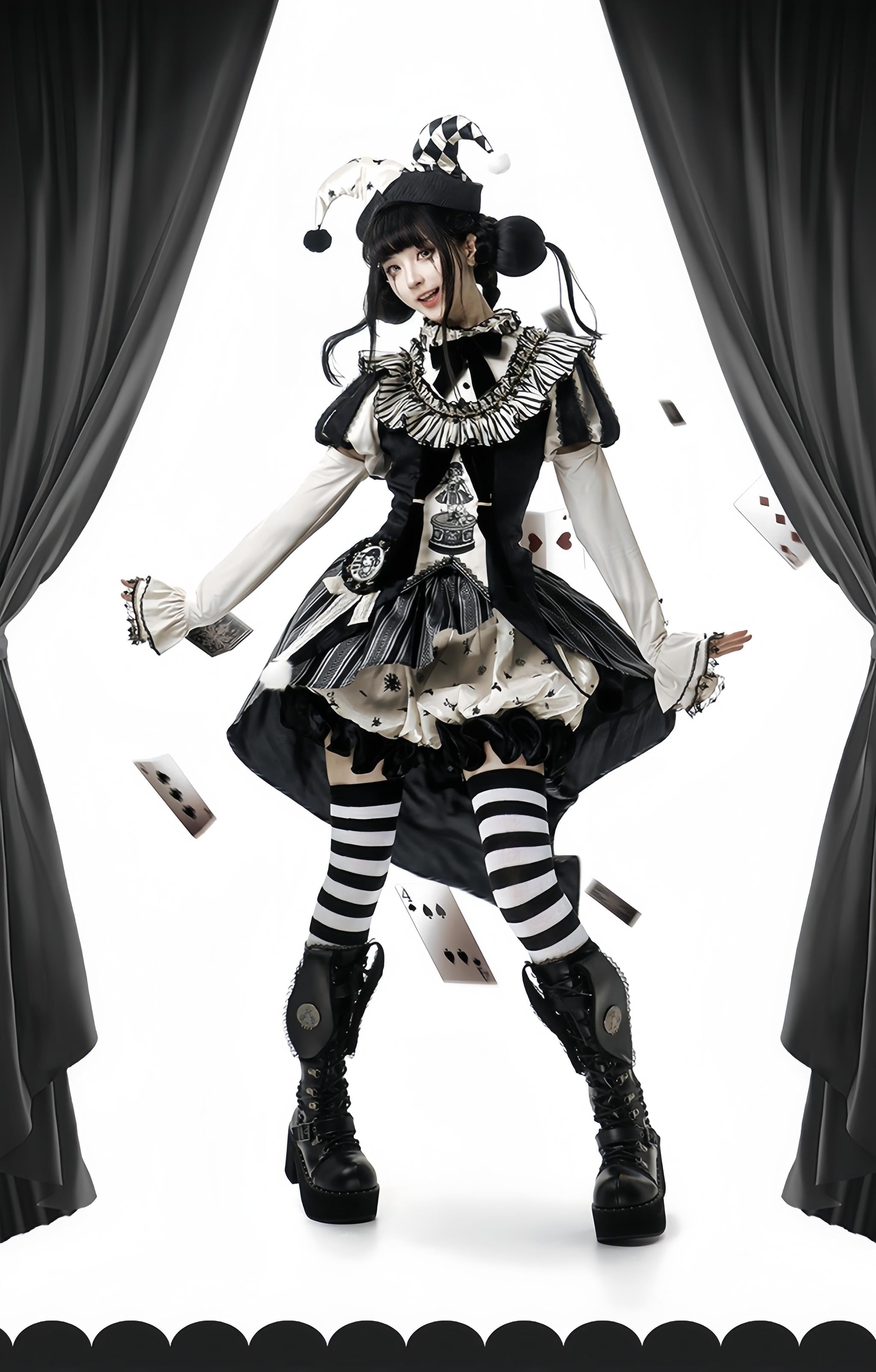 LizBird - Bizarre Toy Box - Halloween Gothic Lolita Skirt Suit Goth Shirt and Bloomers 41912:718740