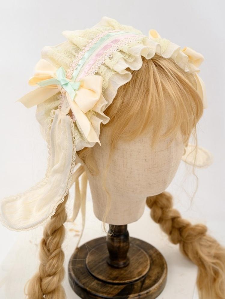 Mewroco~Country Patchwork~Country Lolita Accessory Apron Headdress and Brooch Headband Only F