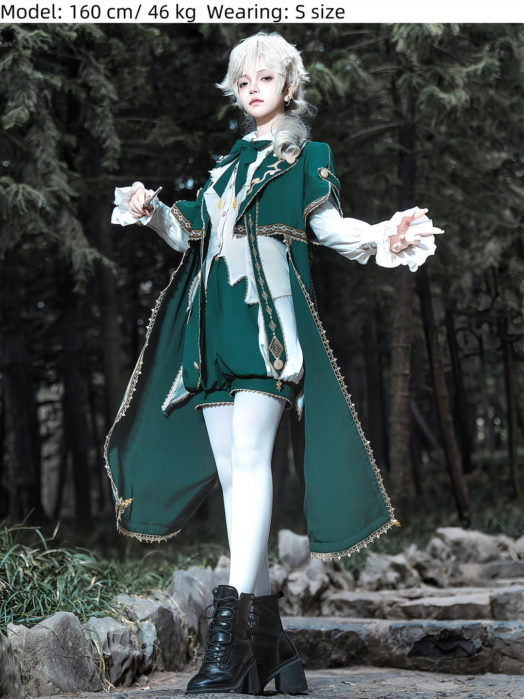 Letters from Unknown Star~Divine Envoy~Ouji Lolita Shorts Suit Military Lolita Coat and Shirt 41838:718202