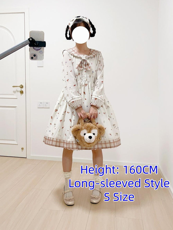 Miss Point~Sweet Lolita OP Cute Lolita Dress With Sailor Collar   