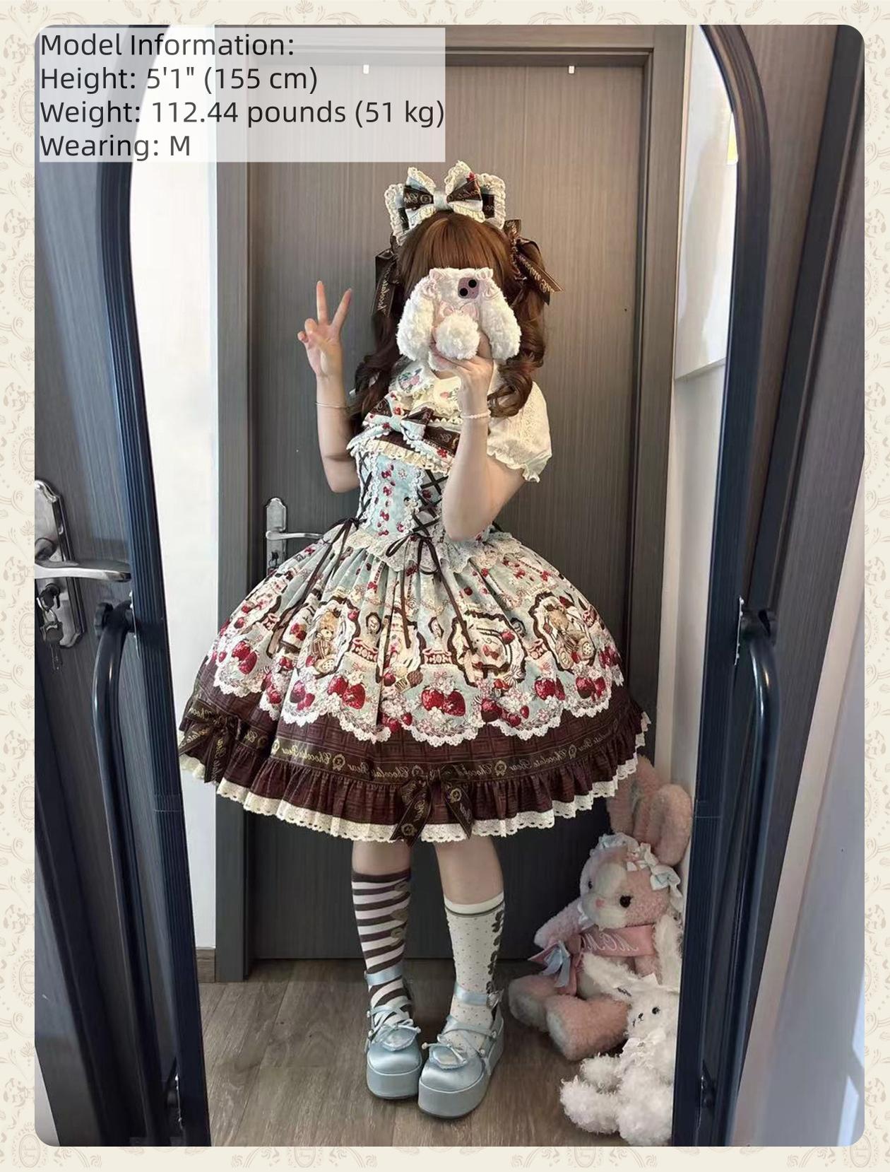 Cookie Treasure Box - Sweet Lolita Dessert Printed JSK Dress with Ribbon Bows 45542:851747