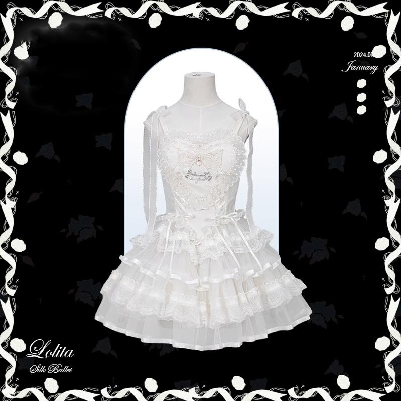 Mademoiselle Pearl~Silk Ballet~Wedding Lolita JSK Dress Princess Ballet Dress   