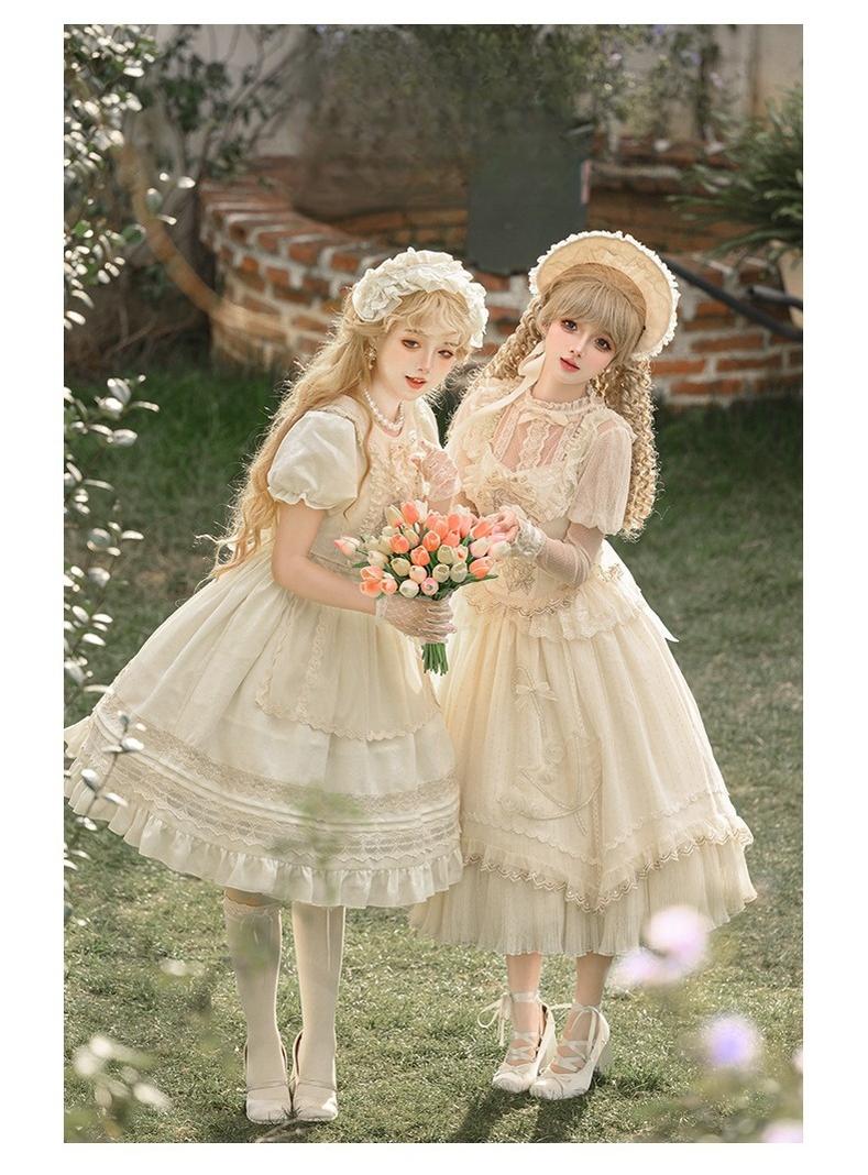 Urtto~Rain Melody~Classic Lolita Dress Set JSK OP and Accessory