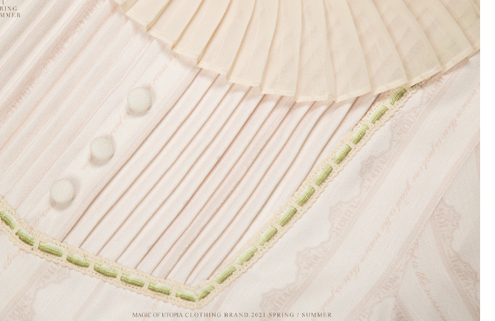 MOU~Moumier&Raspberry~Daily Lolita Dress Beige Short-Sleeve OP   