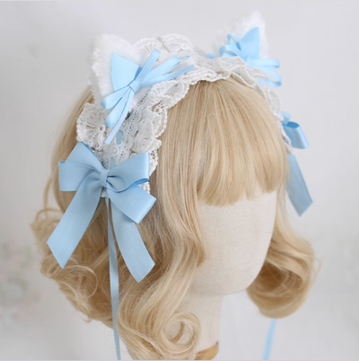 Xiaogui~Sweet and Lovely Lolita Cat Ear Bow Headband   