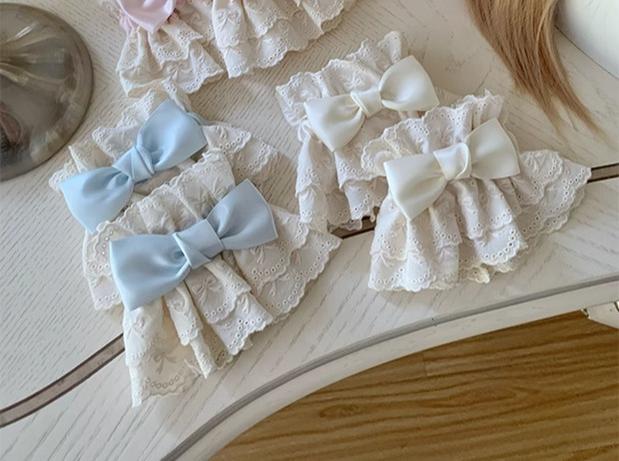 Roji Roji~Kawaii Lolita Lace Cuffs Summer Butterfly Bow Arm Sleeves   