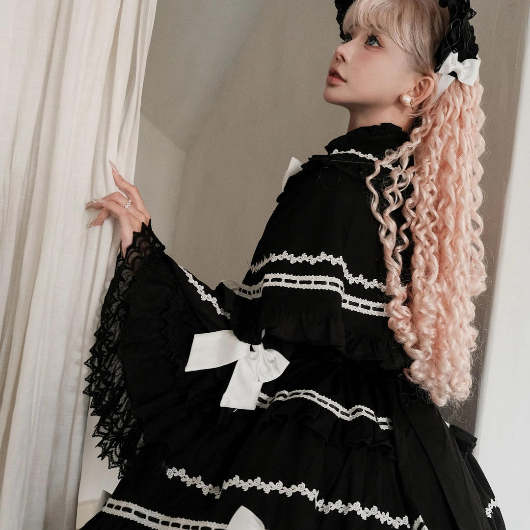 MQ Cat Ball~Maze Doll~Old School Lolita Jumper Dress Gorgeous Lolita Cape   