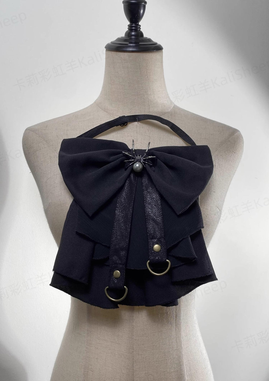 Kali Sheep~Midnight~Gothic Lolita Black Shorts Suit Prince Style Shirt S Elastic bow tie 