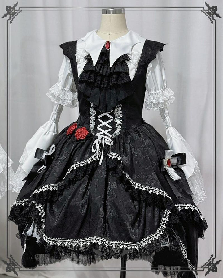 CastleToo~Night Rose~Elegant Ouji Lolita Suits With Lolita JSK And Shorts (L M S XL) 39558:626694