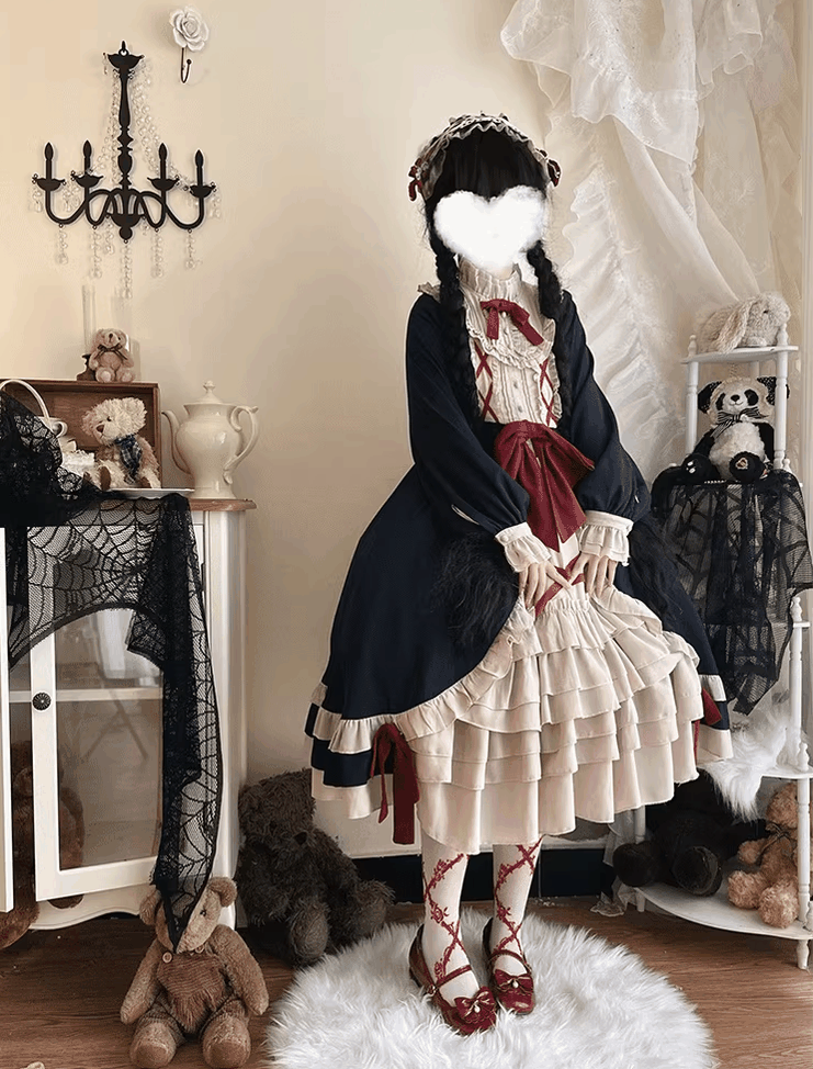 Niu Niu~Plus Size Lolita OP Dress Halloween Retro Daily Dress   