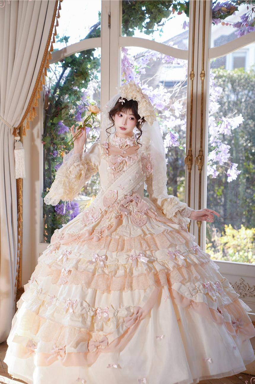 Strawberry Ribbon - Sweet Lolita Wedding Dress, Side Opening 44910:827524