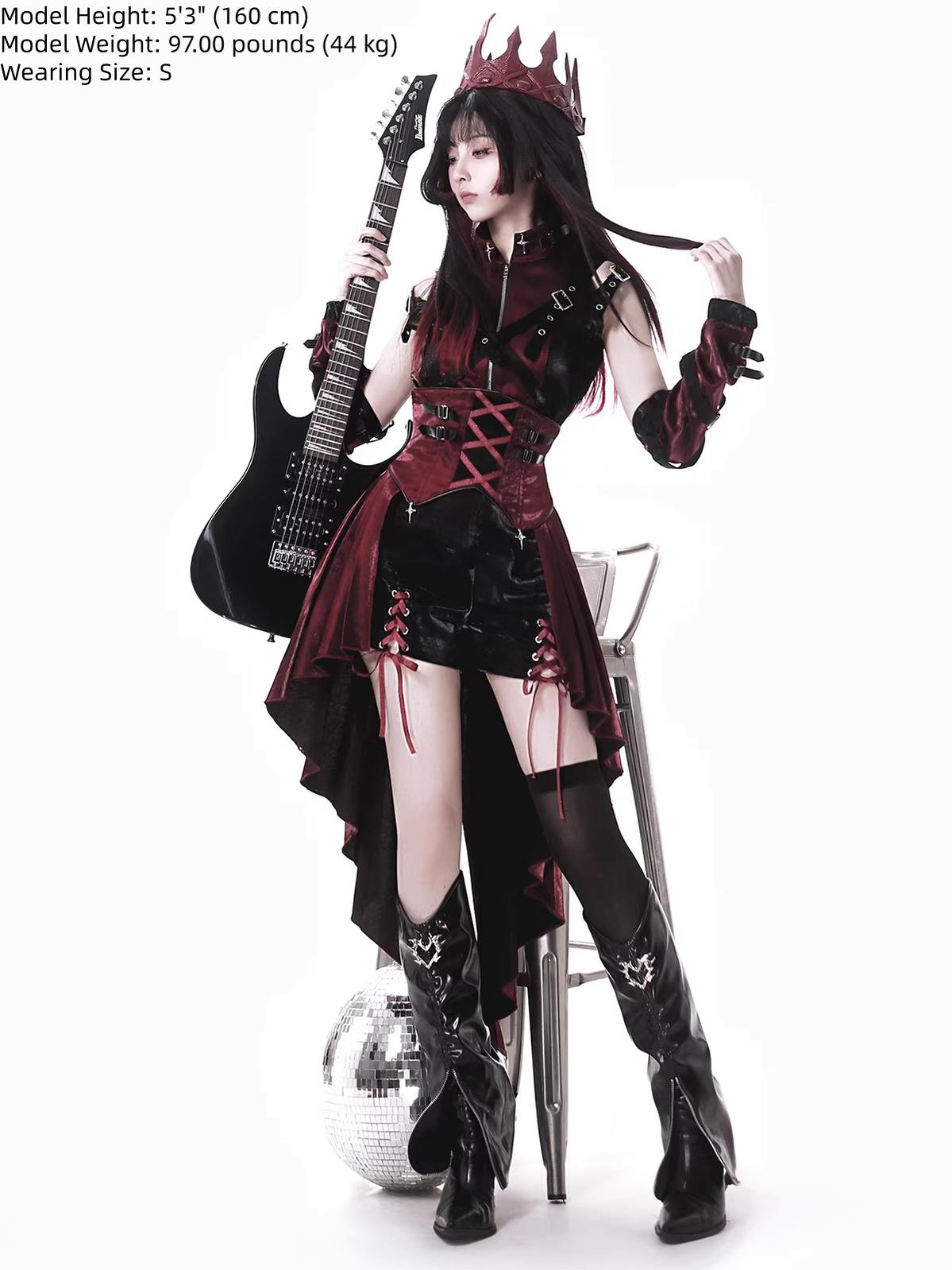 Prime Assassin - Ouji Lolita Suspender Skirt Set, High-low Hem