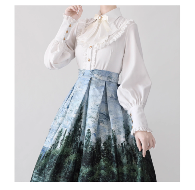 Time Memory - Elegant Lolita Slim Fit Mutton Sleeve Blouse 16422:216478