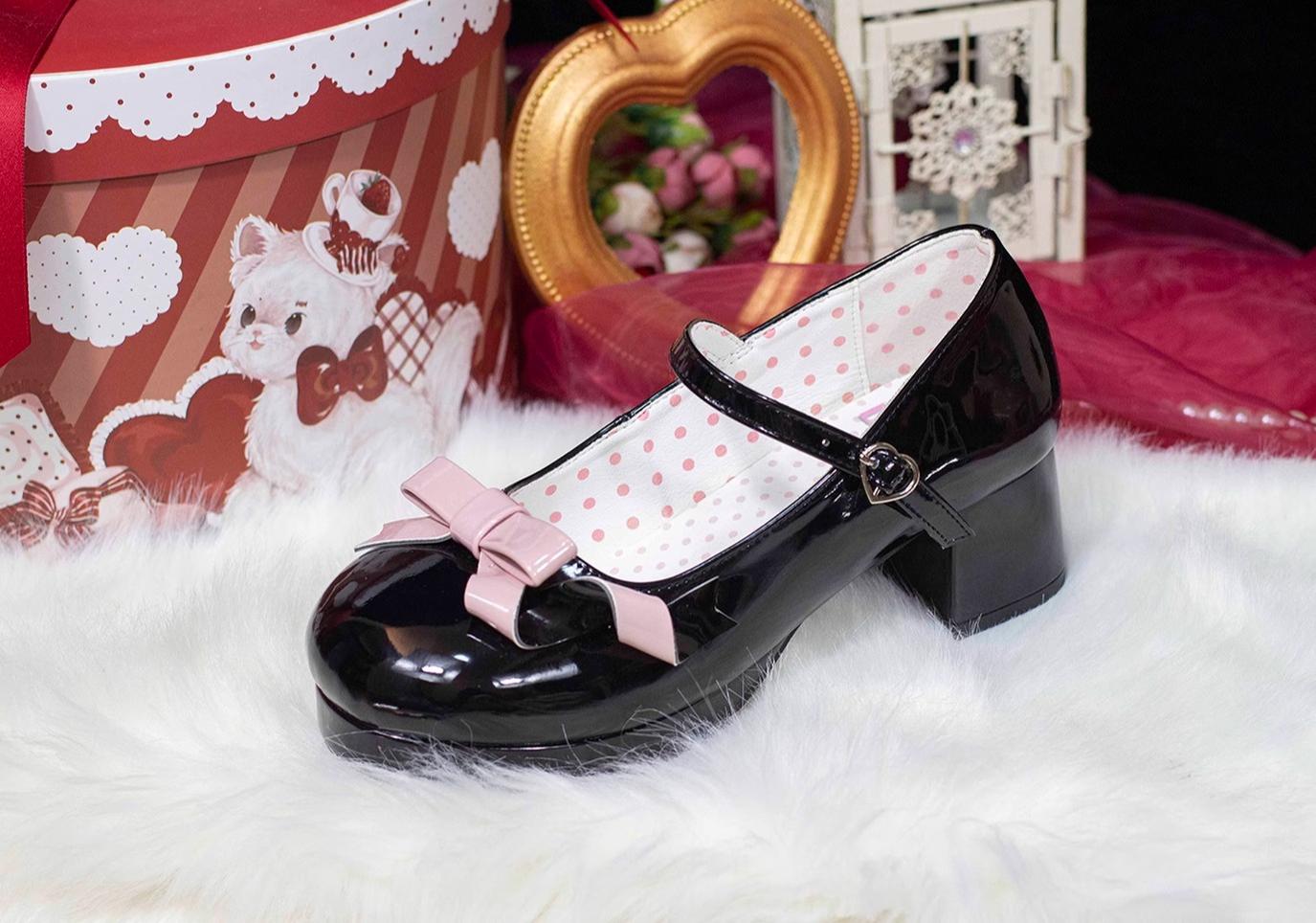 Dolly Doll~Lovers' Gift~Round Toe Middle Heel Mary Jane Lolita Shoes 32678:398020
