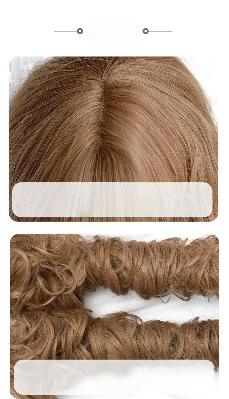 Flaxen Golden Brown Elegant Lolita Wig, Detachable Ponytails 46087:874312